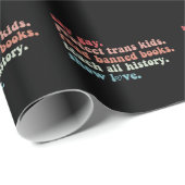 Say Gay Protect Trans Kinder Lees verboden boeken Cadeaupapier (Rol Hoek)