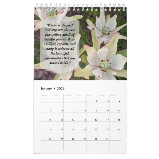 Say It Daily Affirmations in Bloom 12-months Kalender (Jan 2026)