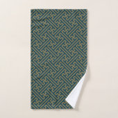 Sayagata motif, japonais, or et bleu marine (Serviette à main)