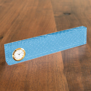 Sayagata patroon, Japans, Blauw en Baby Blauw Naambordje