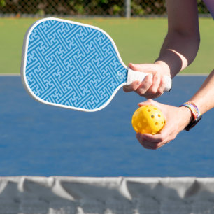 Sayagata patroon, Japans, Blauw en Baby Blauw Pickleball Paddle