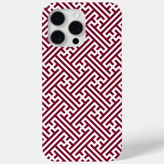Sayagata patroon, Japans, Bourgogne en Wit Case-Mate iPhone Case (Achterkant)