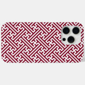 Sayagata patroon, Japans, Bourgogne en Wit Case-Mate iPhone Case (Achterkant (horizontaal))