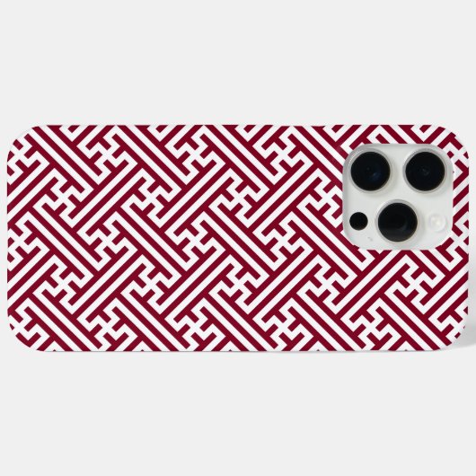 Sayagata patroon, Japans, Bourgogne en Wit Case-Mate iPhone Case (Achterkant (horizontaal))