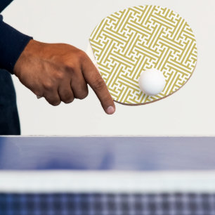 Sayagata patroon, Japans, Goud en Wit Tafeltennisbatje