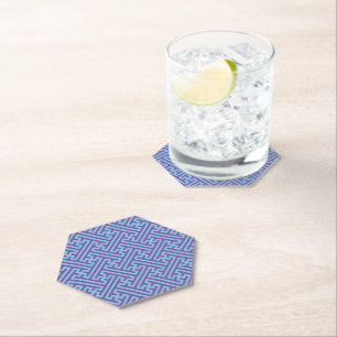 Sayagata patroon, Japans, Paars en Blauw Kartonnen Onderzetters