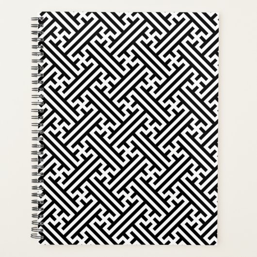 Sayagata patroon, Japans, Zwart en Wit Planner (Voorkant)