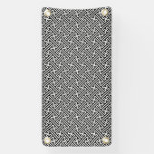 Sayagata patroon, Japans, Zwart en Wit Spandoek (Verticaal)