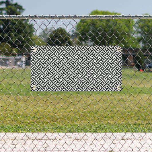 Sayagata patroon, Japans, Zwart en Wit Spandoek (Insitu)