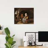 Saying Grace - Frans van Mieris Poster d'art (Bureau à domicile)