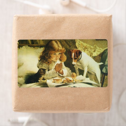 Saying Our Prayers, Suspense Charles Burton Barber Etiket (Insitu)