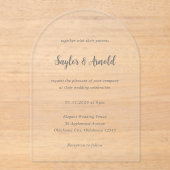 Saylor Modern Wedding Acryl Uitnodigingen (Voorkant)