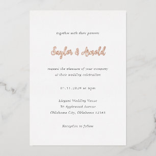 Saylor Modern Wedding Folie Uitnodiging