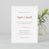 Saylor Modern Wedding Folie Uitnodiging (Staand Voorkant)