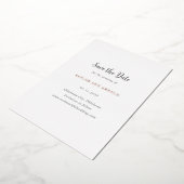 Saylor Modern Wedding Save the Date Folie Uitnodiging (Gedraaid)