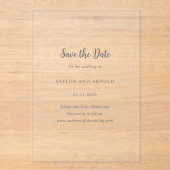 Saylor Moderne Trouwkaart 'Save the Date' Acryl Uitnodigingen (Voorkant)