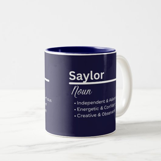 Saylor Personalized Name Coffee Mug (Devant droit)
