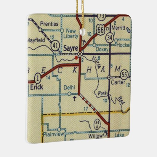 Sayre Oklahoma Keramisch Ornament (Rechts)