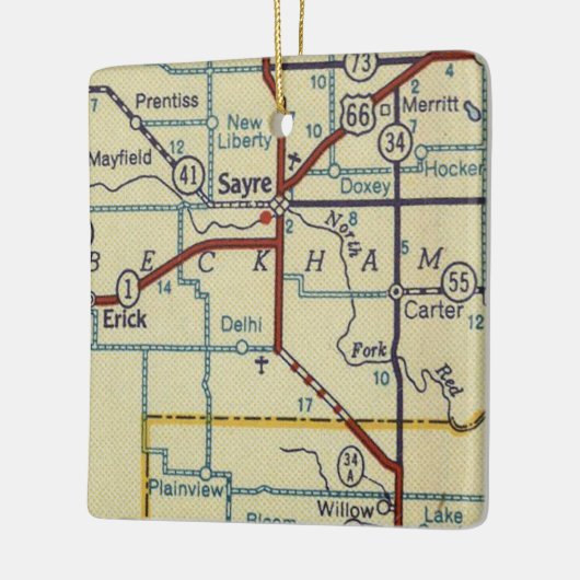 Sayre Oklahoma Keramisch Ornament (Links)