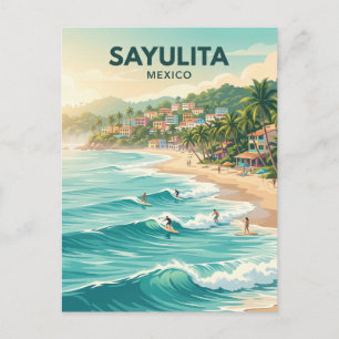 Sayulita Beach Surf Break Mexico Briefkaart