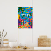 Sayulita Mexico Colorful Travel Poster (Cuisine)