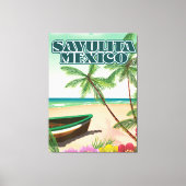 Sayulita Mexico strand poster Canvas Afdruk (Voorkant)