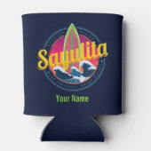 Sayulita Mexico Surfer  Wave Sunset Bigwave Blikjeskoeler (Achterkant)