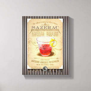 Sazerac de Officiële cocktail van New Orleans Canvas Afdruk