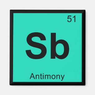 Sb - Antimony Chemie Periodiek Systeem Symbool Magneet