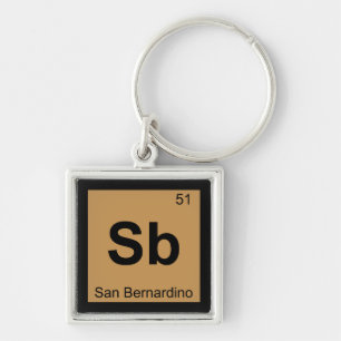Sb - San Bernardino California Chemistry Symbol Sleutelhanger