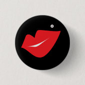 SBM Handtekening Rode Lips Mini Button Pin (Voorkant)