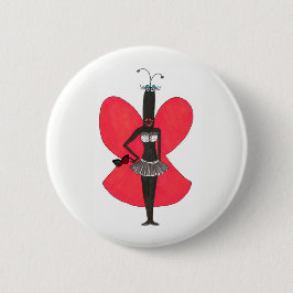 SBM Pseudo Celeb Red/Black Bikini Mode Pin Ronde Button 5,7 Cm