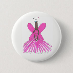 SBM Pseudo Celeb Roze Ballgown Pin Ronde Button 5,7 Cm