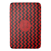 SC Chevron Bath Mat-Red-Black Badmat (Voorkant Verticaal)