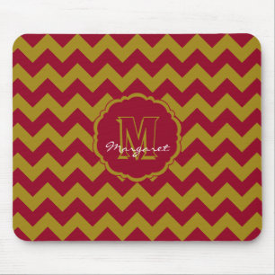 SC Chevron Muismat-Burgundy en Gold Muismat