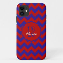 SC Monogram Chevron, Coque d'iPhone 5/5s Rouge-Ble