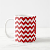 SC Monogram Chevron, Mug à café blanc-rouge (Gauche)