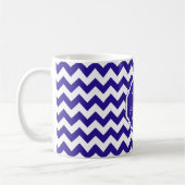 SC Monogram Chevron, Mug à café bleu-blanc (Gauche)