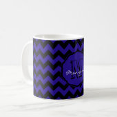 SC Monogram Chevron, Mug à café bleu-noir (Devant gauche)