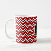 SC Monogram Chevron, Mug à café rouge-blanc-noir (Gauche)