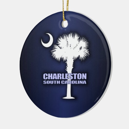 SC Palmetto & Crescent (Charleston) Keramisch Ornament (Links)