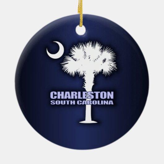 SC Palmetto & Crescent (Charleston) Keramisch Ornament (Achterkant)