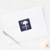 SC Palmetto & Crescent (Charleston) Vierkante Sticker (Envelop)