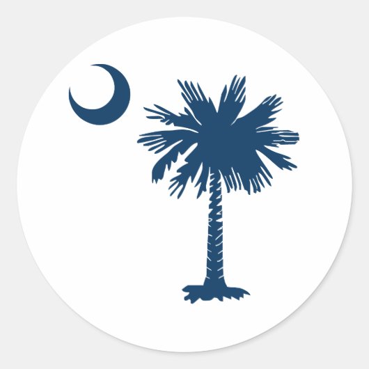 SC Palmetto en Crescent Ronde Sticker (Voorkant)