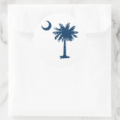 SC Palmetto en Crescent Ronde Sticker (Tas)
