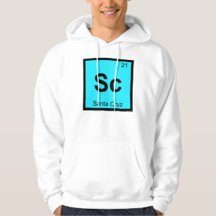 Sc - Santa Cruz Stad Californië Chemie Symbool Hoodie