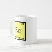 Sc - String Cheese Grappig Chemie Elementsymbool Koffiemok (Voorkant links)