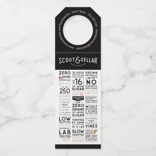 SC Visitekaartje Wine Flessenhanger (Voorkant)