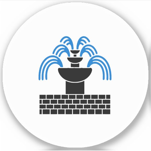 SCA Fontaine dans Sable Vinyl Sticker (Devant)