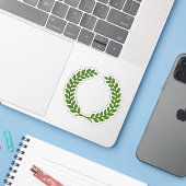 SCA Orde van de Laurel Custom-Cut Vinyl Sticker (Laptop met iPhone)